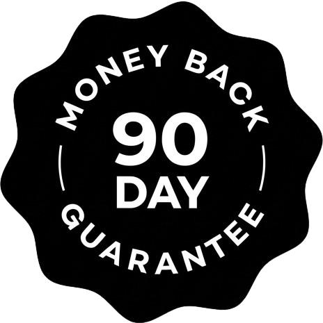 90-day money back guarantee badge